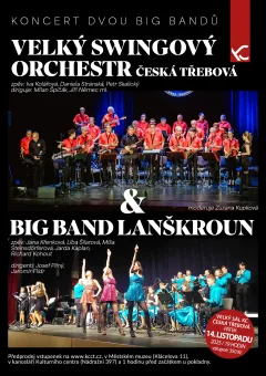 Dvojkoncert Velkého swingového orchestru KC a Big Bandu Lanškroun