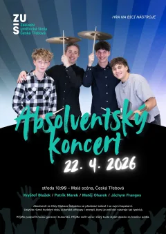 II. absolventský koncert žáků ZUŠ ve hře na bicí nástroje