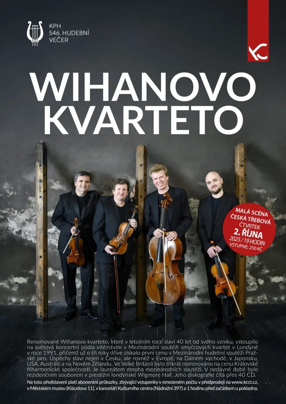 KPH 25/26 -546. hudební večer -  Wihanovo kvarteto (smyčcové kvarteto)